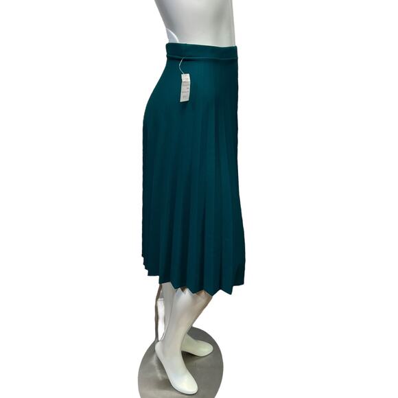 Vintage NWT Random Sportswear Green Pleated Midi Skirt - Size 18 Deadstock 1980s - Picture 14 of 14